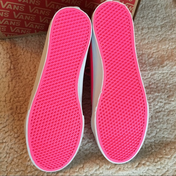 NWT Vans Sk8-Hi Slim Neon Pink Leather, W 9.5, M 8 - Picture 5 of 7
